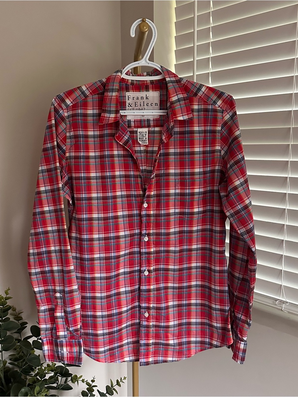 Frank & Eileen Red Plaid Casual Button-Down Shirt